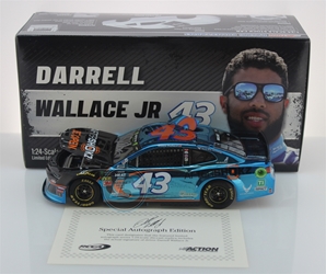 Darrell "Bubba" Wallace Autographed 2019 Aftershokz 1:24 Color Chrome NASCAR Diecast Darrell "Bubba" Wallace Nascar Diecast,2018 Nascar Diecast,1:24 Scale Diecast,pre order diecast, Wallace Auto Club, Fontana,  Color Chrome