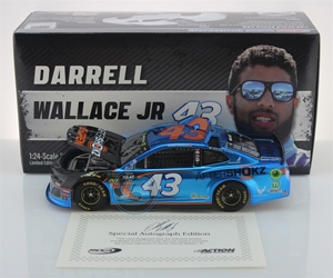 Darrell "Bubba" Wallace Autographed 2019 Aftershokz 1:24 Liquid Color NASCAR Diecast Darrell "Bubba" Wallace Nascar Diecast,2018 Nascar Diecast,1:24 Scale Diecast,pre order diecast, Wallace Auto Club, Fontana,  Color Chrome