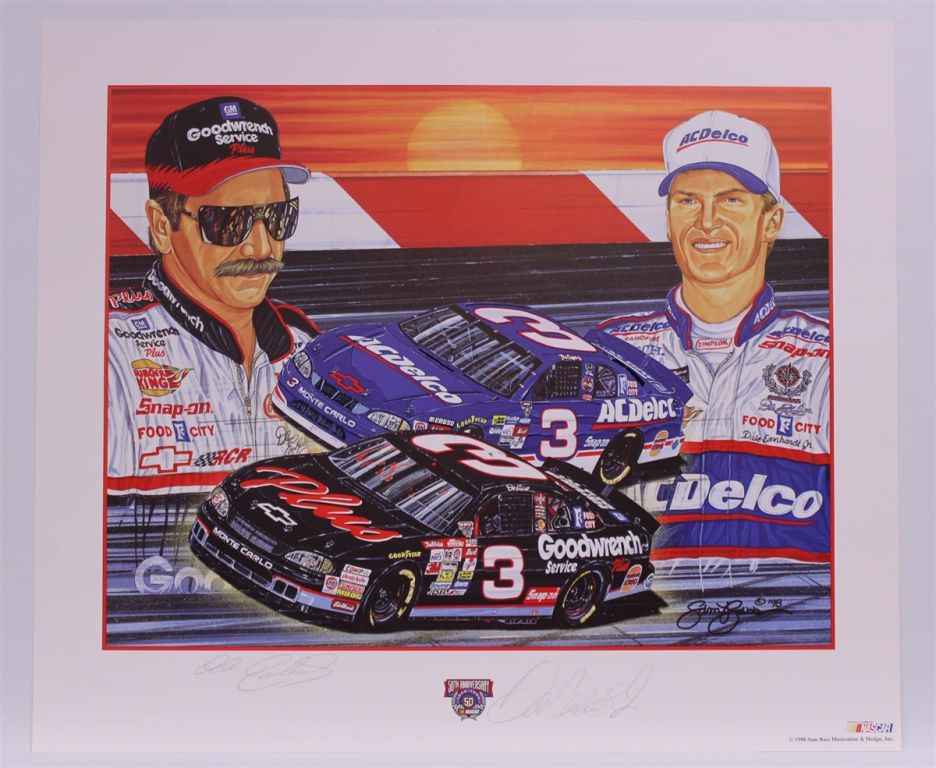 Double Autographed Dale Earnhardt & Dale Earnhardt Jr 