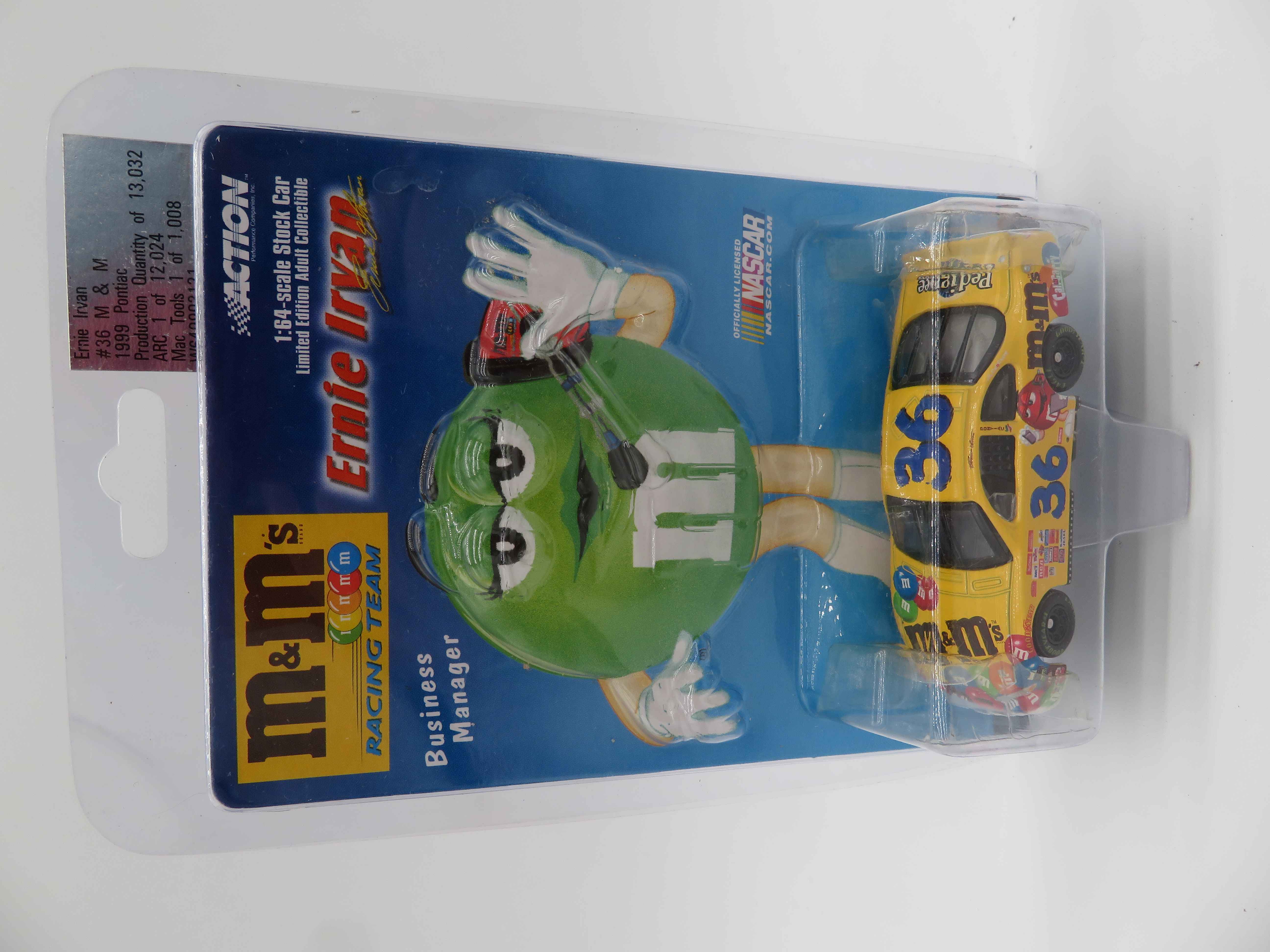 Ernie Irvan 1999 #36 M & M Green 1:64 Nascar Diecast