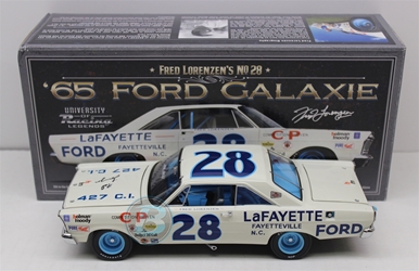 Fred Lorenzen Autographed #28 LaFayette Ford 1965 Ford Galaxie 1:24 University of Racing Nascar Diecast Fred Lorenzen nascar diecast, diecast collectibles, nascar collectibles, nascar apparel, diecast cars, die-cast, racing collectibles, nascar die cast, lionel nascar, lionel diecast, action diecast, university of racing diecast, nhra diecast, nhra die cast, racing collectibles, historical diecast, nascar hat, nascar jacket, nascar shirt,historical racing die cast