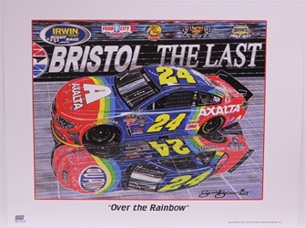 Jeff Gordon Over the Rainbow 24.5" x 32.5" Sam Bass Unnumbered Print Sam Bass, Jeff Gordon, 1997, Monster Energy Cup Series, Winston Cup,Poster, William Byron Throwback