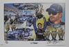 Jimmie Johnson 2015 "6 Time!" Numbered Sam Bass Print 17" x 11" Sam Bas Poster