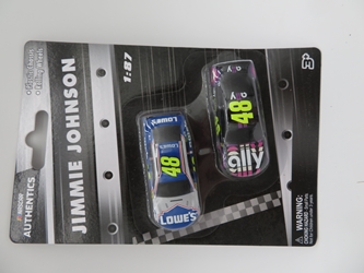 Jimmie Johnson Lowes / Ally 1:87 2 Car Pack Nascar Authentics Jimmie Johnson nascar diecast, diecast collectibles, nascar collectibles, diecast cars, die-cast, racing collectibles, nascar die cast,