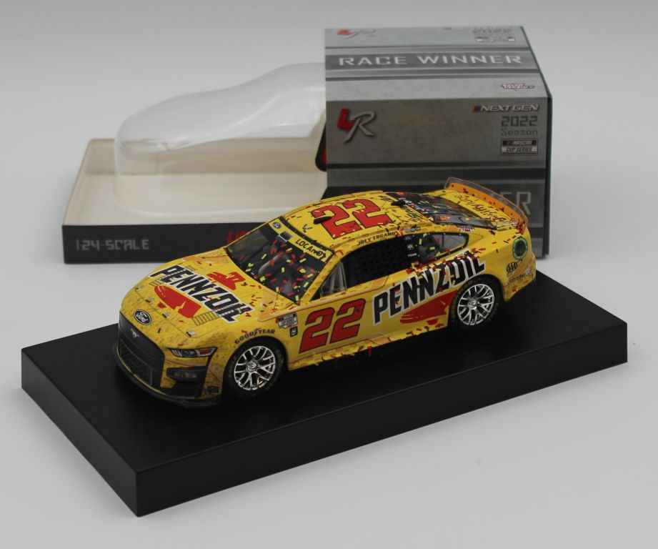 Joey Logano Signed LE NASCAR #22 Shell-Penzoil Darlington Win 2022 Mustang 124 Diecast Car Pa Pristineauction.com
