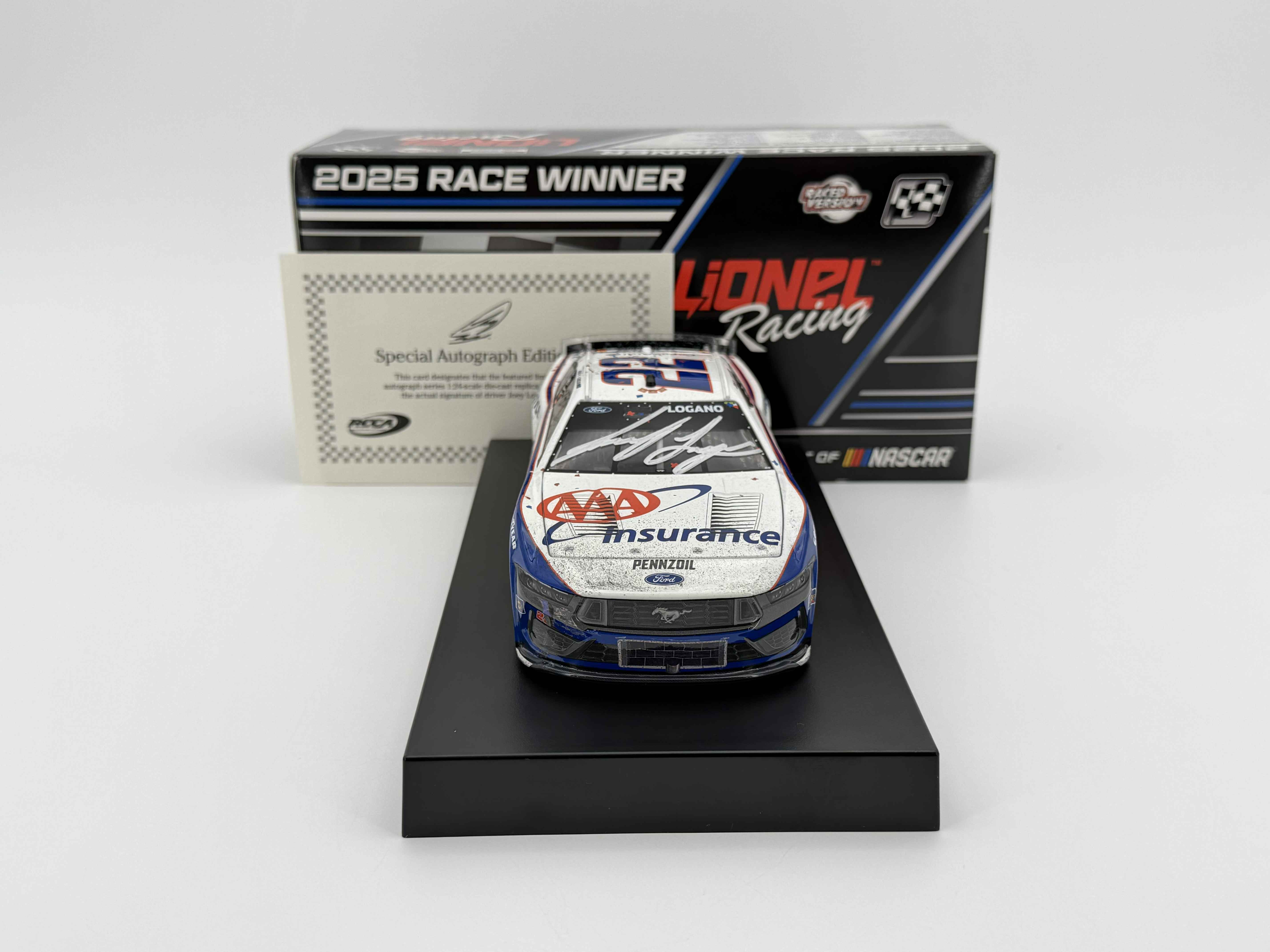 Joey Logano Autographed 2025 AAA Insurance Texas 5/4/25 1:24 Nascar Diecast