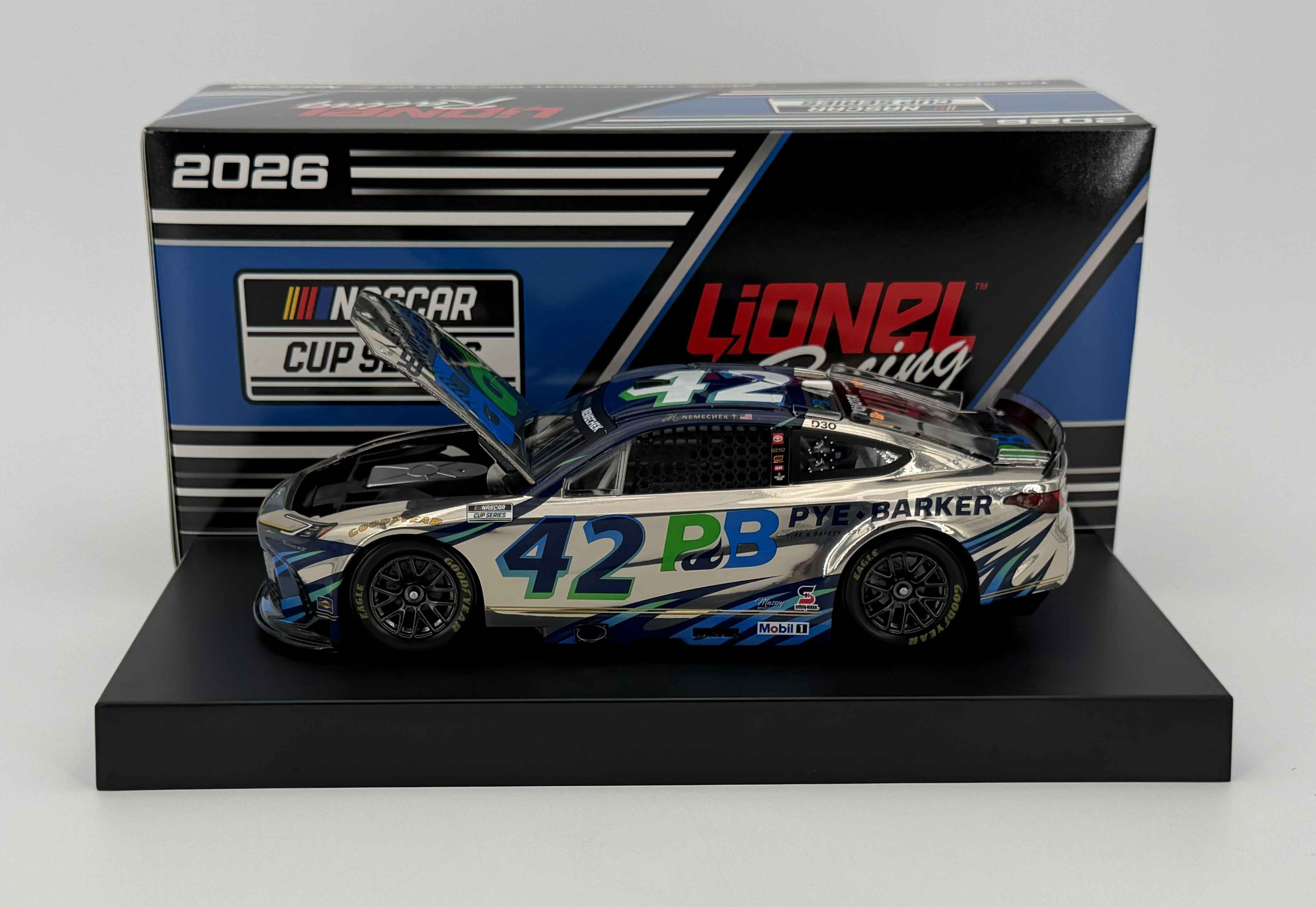 John Hunter Nemechek 2026 Pye-Barker 1:24 Color Chrome Nascar Diecast