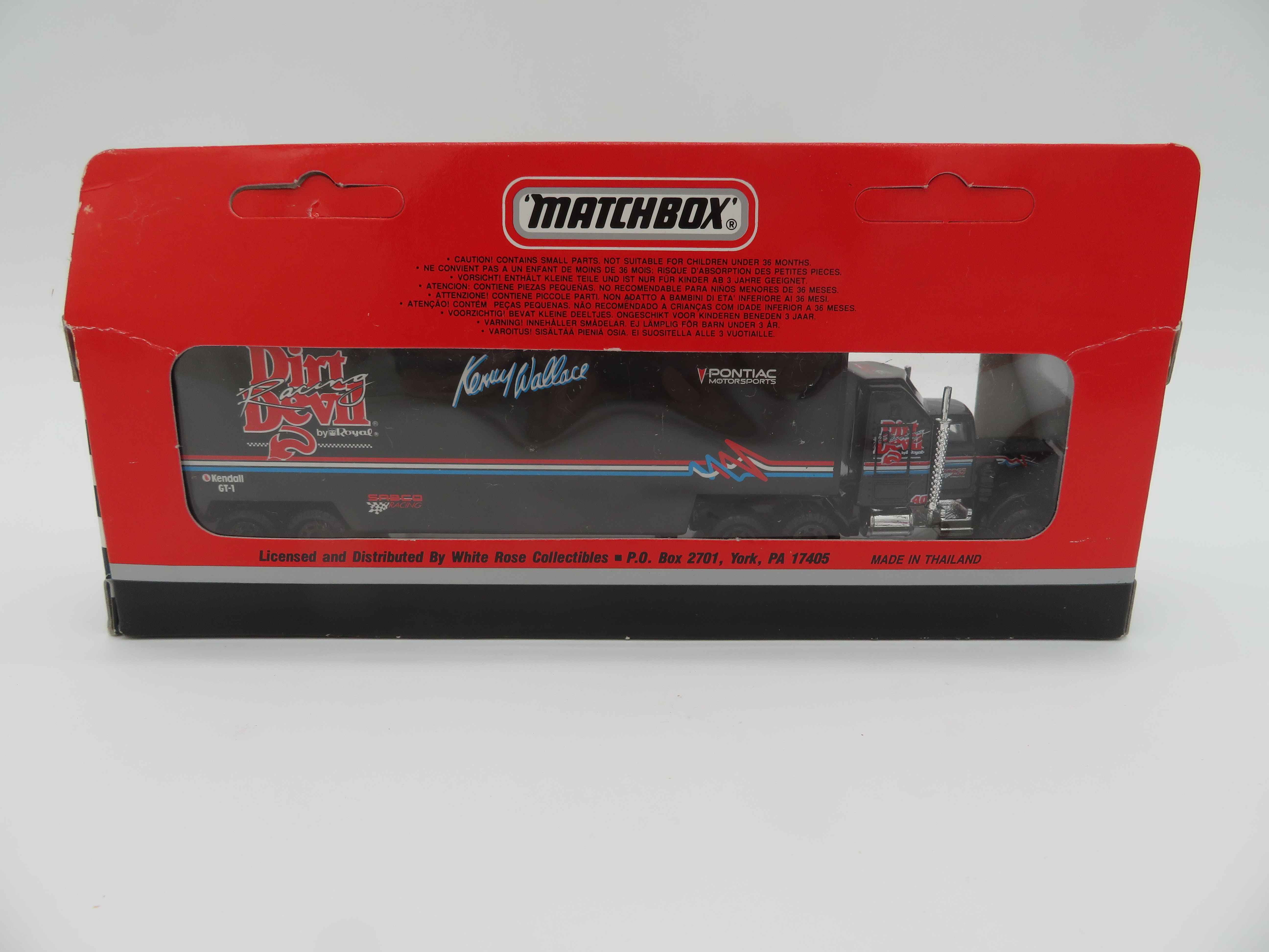 Kenny Wallace Dirt Devil 1:64 Matchbox Transporter Nascar