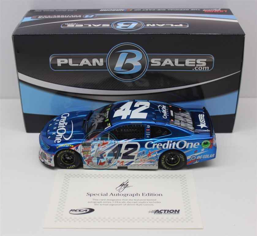 Kyle Larson Autographed 2018 Credit One Bank Stripe Chicagoland