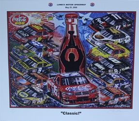 Lowes Motor Speedway 2008 Coca-Cola 600 " Classic " Numbered  Sam Bass Print 22" X 26" Lowes Motor Speedway 2008 Coca-Cola 600 " Classic " Numbered  Sam Bass Print 22" X 26"