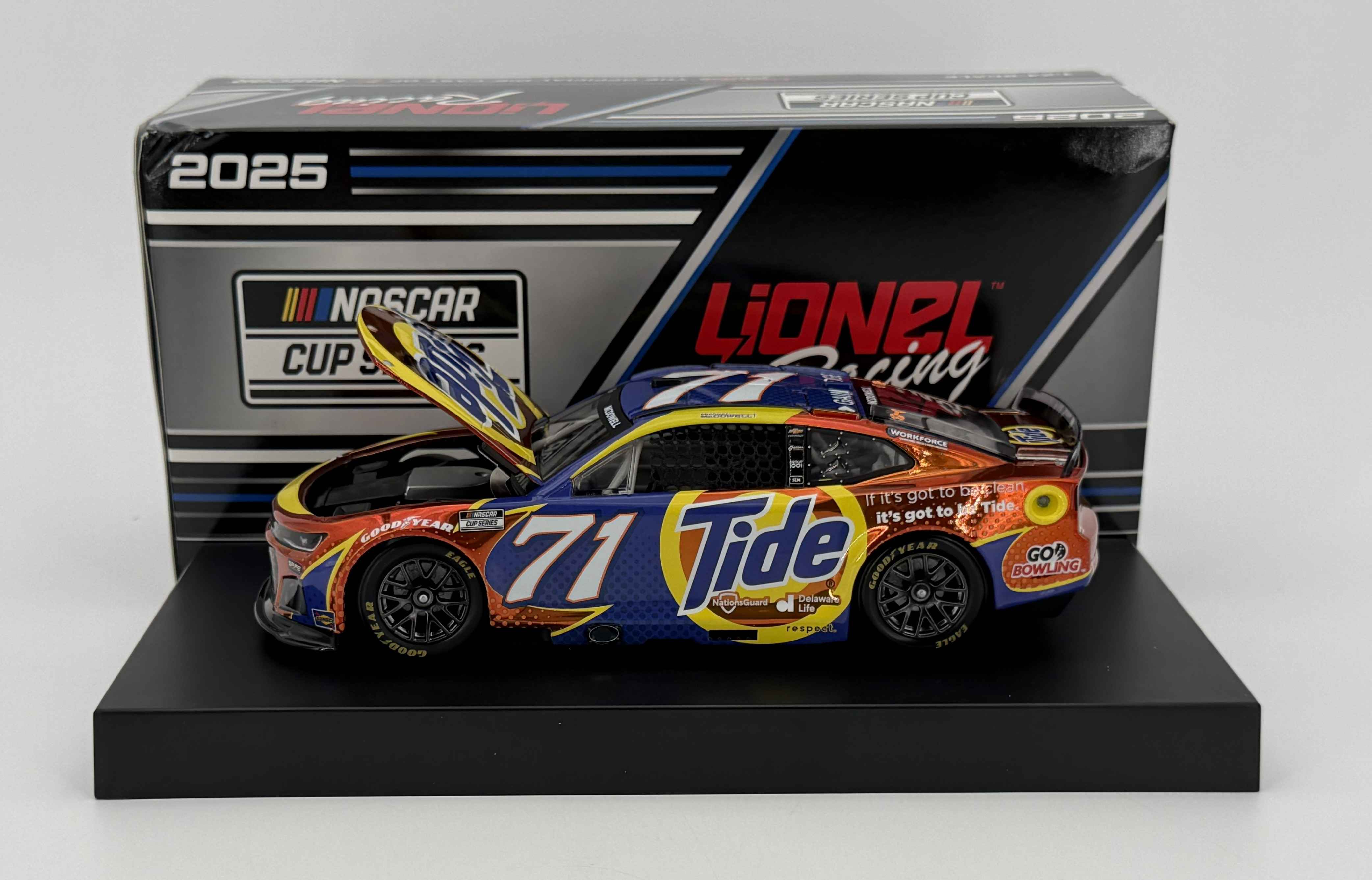 限定1of95 NASCAR1/24 LIONEL ♯2Miller lite Michael McDowell 2025 Tide 1:24 Color Chrome Nascar Diecast