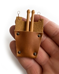 Mini Leather Drumstick Bag & Drumsticks for 1:4 Scale Drums Axe Heaven, Gibson, replica guitar