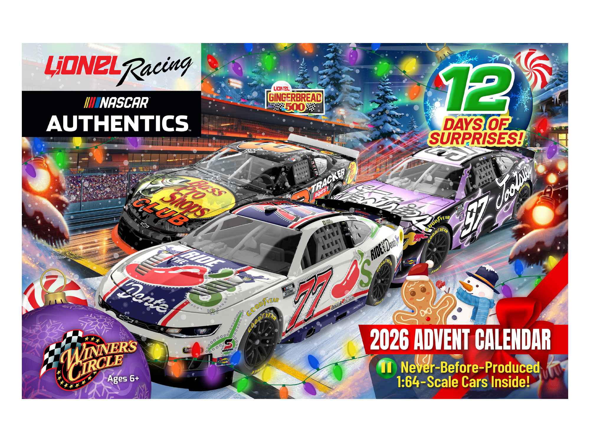 2026 Lionel Racing Advent Calendar w/ 12 1:64 1:64 Nascar Diecast