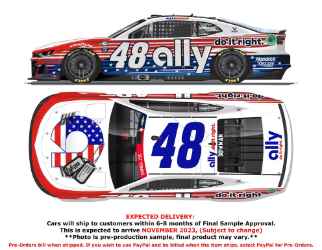 *CANCELLED* Alex Bowman 2023 Ally Patriotic 1:24 Elite Nascar Diecast Alex Bowman, Nascar Diecast, 2022 Nascar Diecast, 1:24 Scale Diecast, pre order diecast, Elite