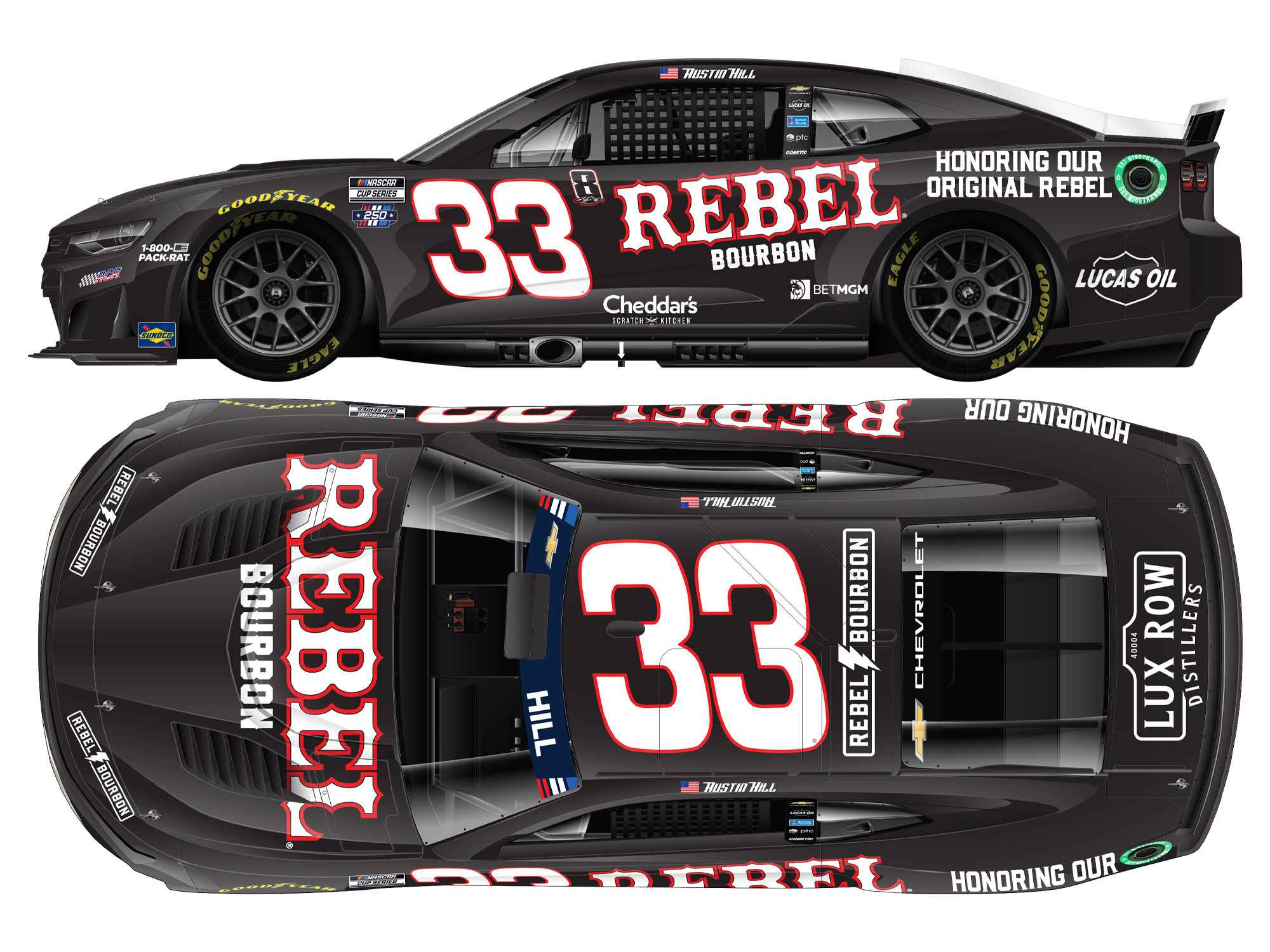 Austin Hill 2026 Rebel Bourbon Tribute To KB 1:24 Color Chrome