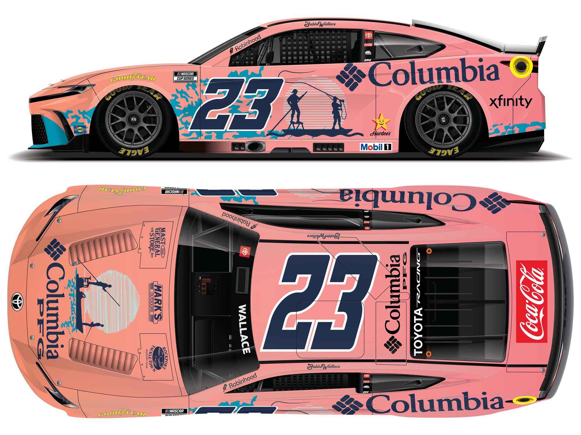 ●非売品◆直筆サインCD◆CATCH THE YOUNG◆EVOLVE Bubba Wallace 2026 Columbia PFG (salmon) 1:24 Color Chrome Nascar