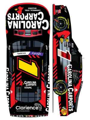 *CANCELLED* Carson Kvapil 2025 Carolina Carports 1:64 Nascar Diecast - FOIL NUMBER CAR - Xfinity Series Carson Kvapil, Nascar Diecast, 2025 Nascar Diecast, 1:24 Scale Diecast