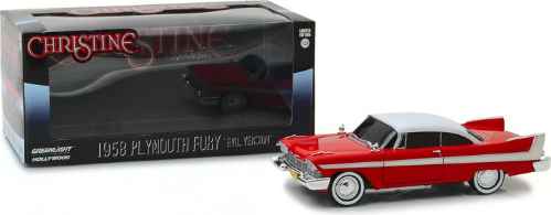 Modello Collezione Con Luci Modellino Christine Plymouth Fury 1958 1:24 - Finestre Trasparenti, Luce Verde, Nuovo Modellino Collezione Christine