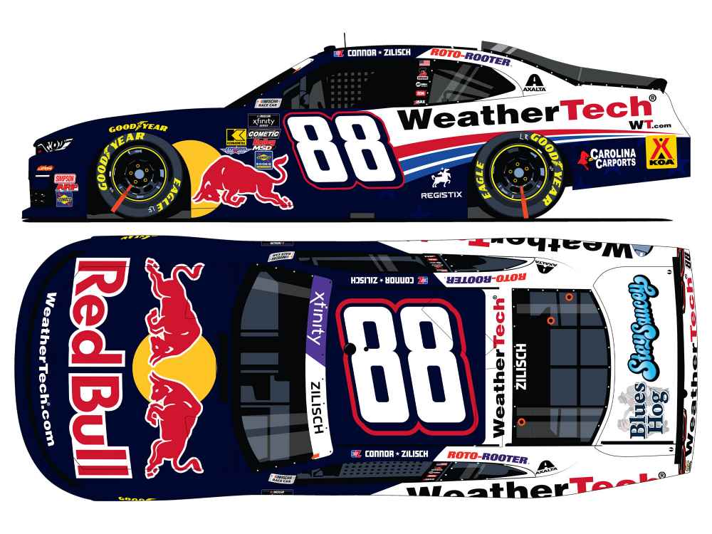 Weathertech Red Retainers Connor Zilisch 2025 Weathertech/Red Bull 1:64 Nascar Diecast Xfinity Series