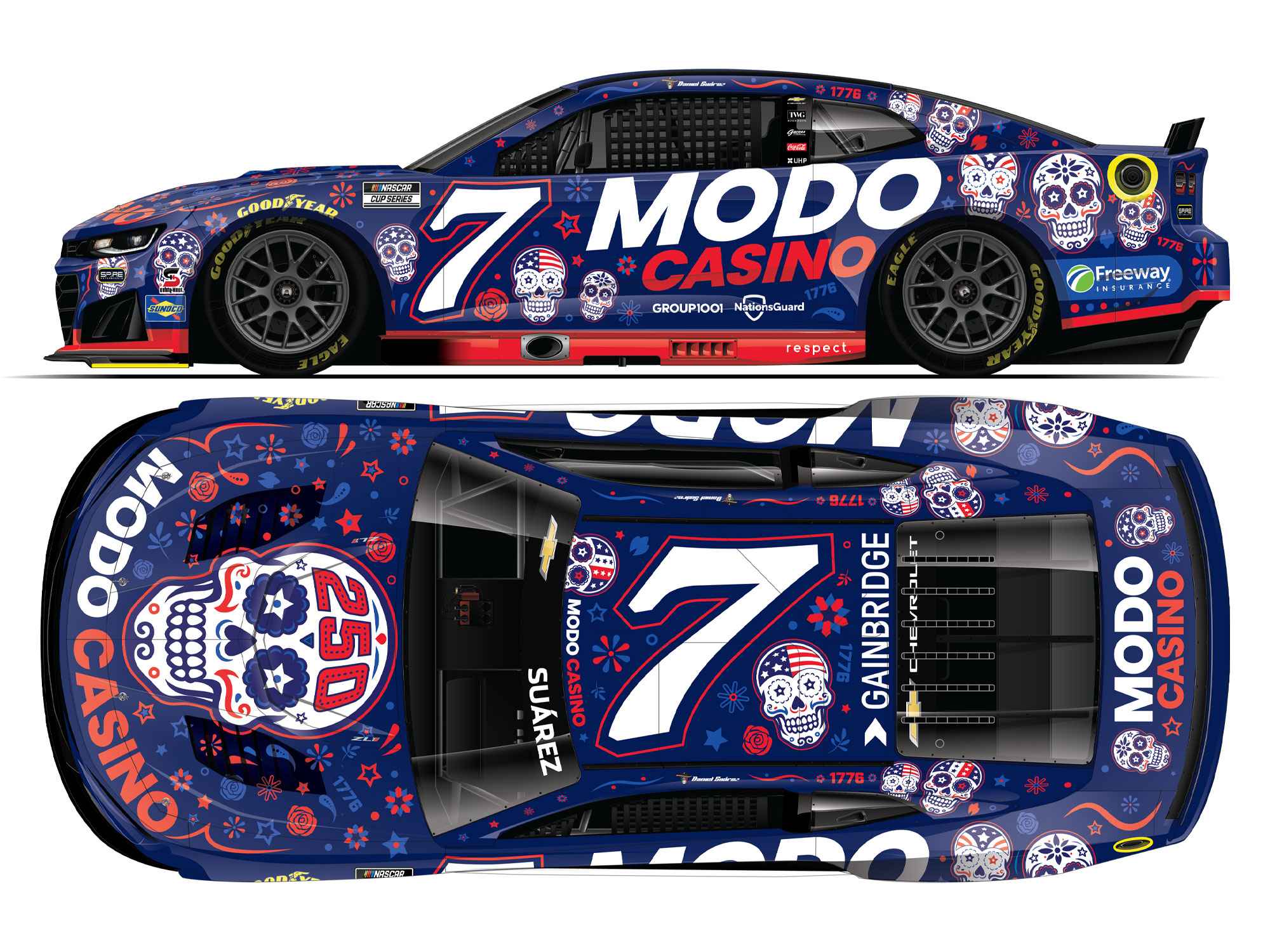 HUMANROBOTxSICARIO CARTEL ゴースティ　シナリオ Daniel Suarez 2026 Modo Casino Sugar Skulls 1:24 Nascar Diecast