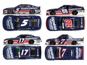 *CANCELLED* HendrickCars.com Patriotic 4-Car Set 1:64 Nascar Diecast Kyle Larson, Rajah Caruth, Chase Elliott, Kyle Busch, Nascar diecast