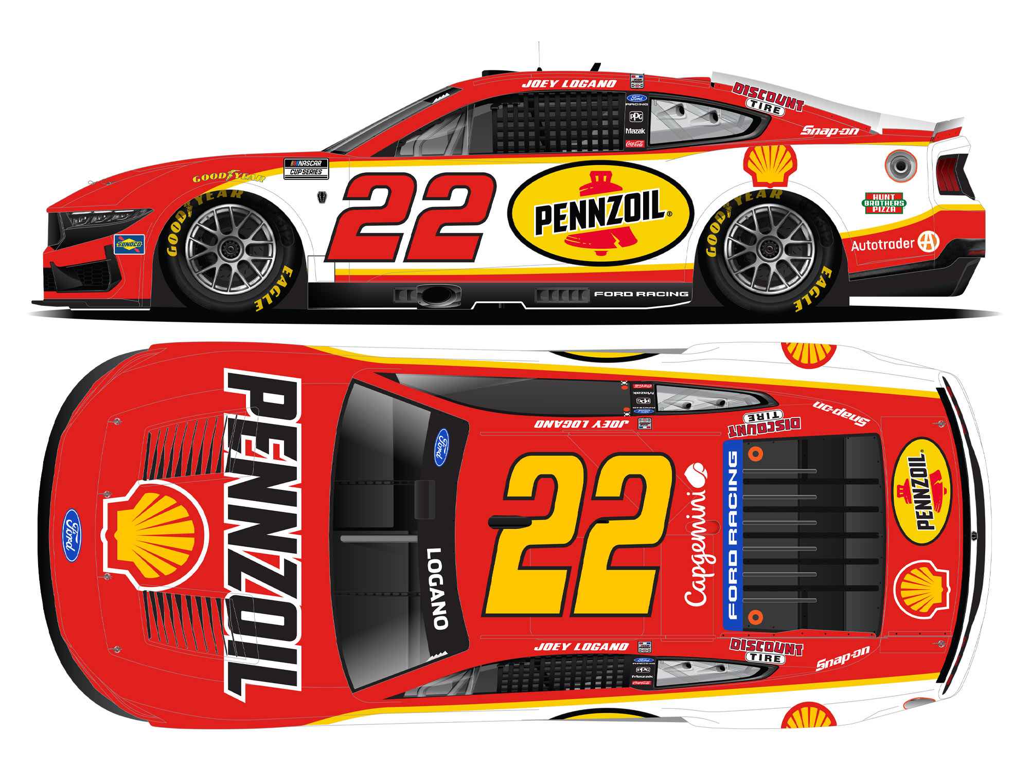 MAC TOOLS Pennzoil NASCAR1/24 ナスカー Joey Logano 2026 Shell-Pennzoil Special 1:24 Flash Coat Silver