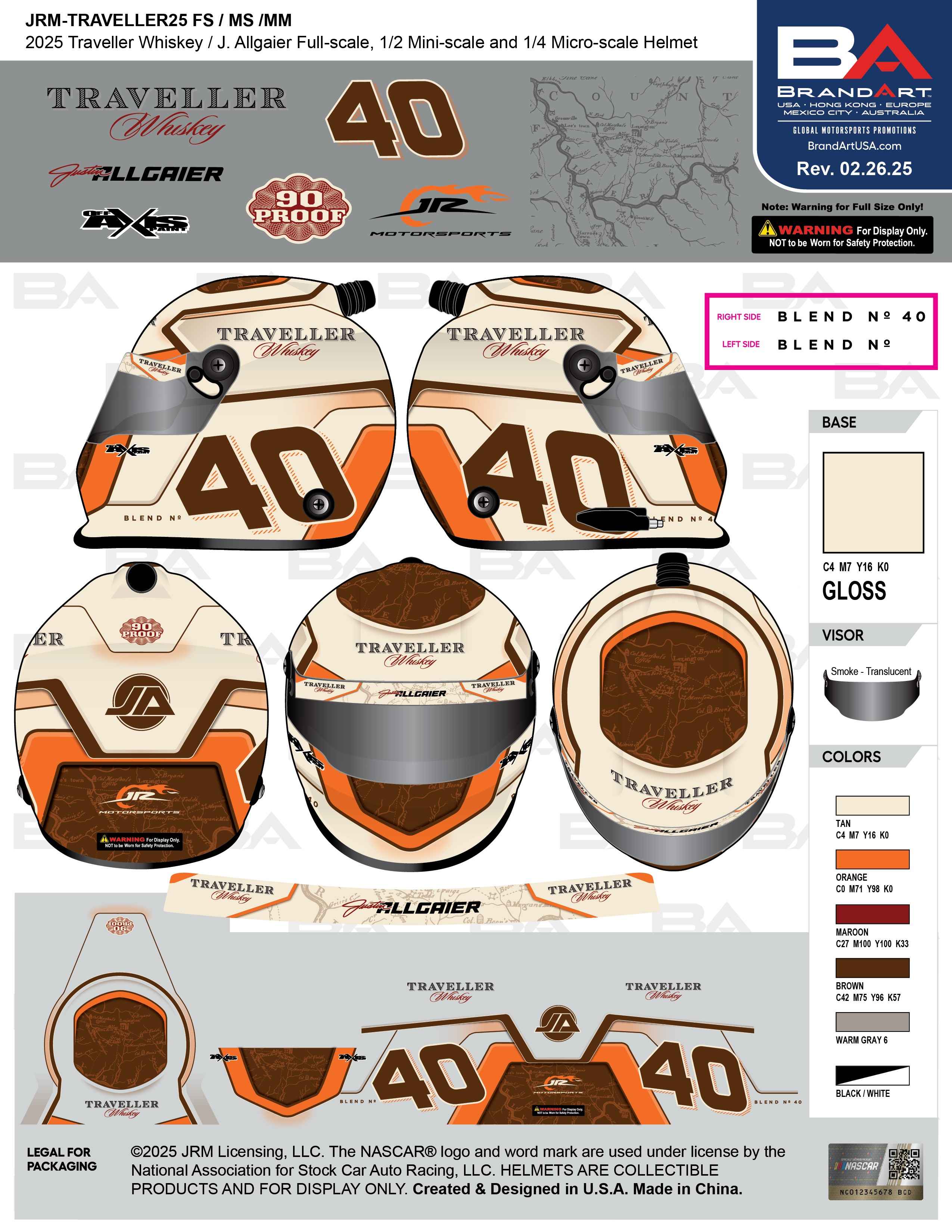 Justin Allgaier Autographed 2025 Traveller Whiskey Full Size