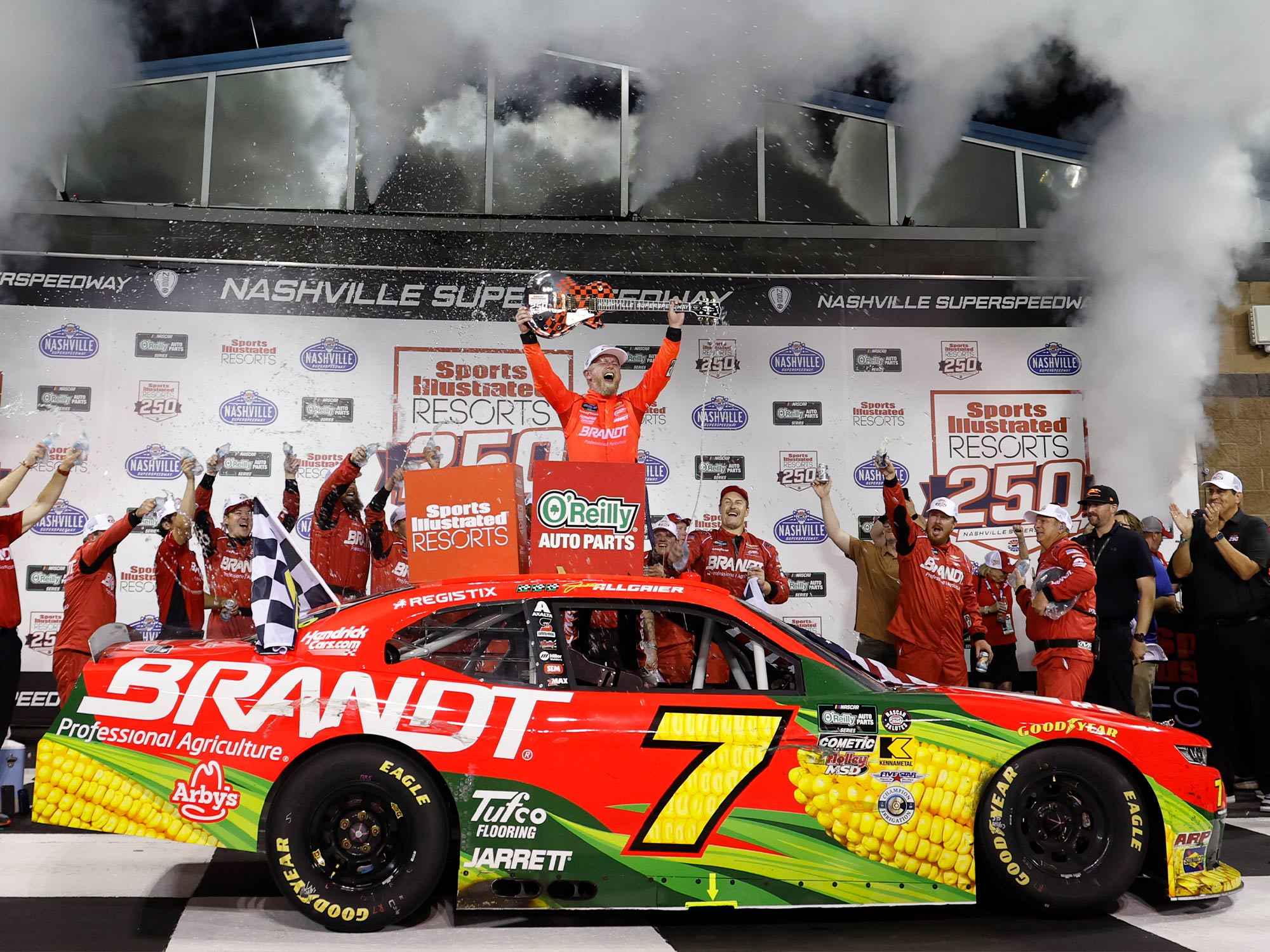 NASCARページ Justin Allgaier 2026 Brandt Nashville 5/30/26 Race Win 1:64 Nascar