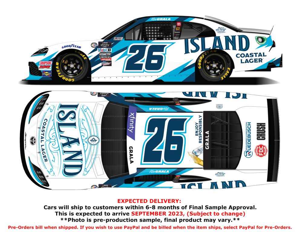 Kaz Grala 2023 Island Coastal Lager 1:64 Nascar Diecast