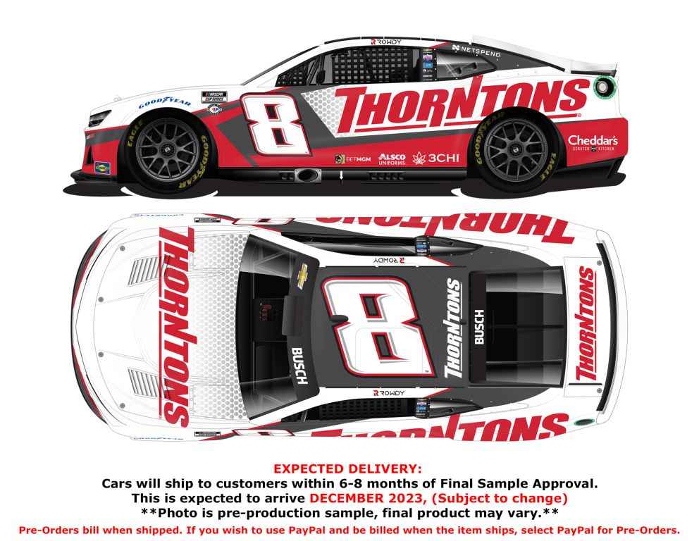 Kyle Busch 2023 Thorntons 1:24 Color Chrome Nascar Diecast