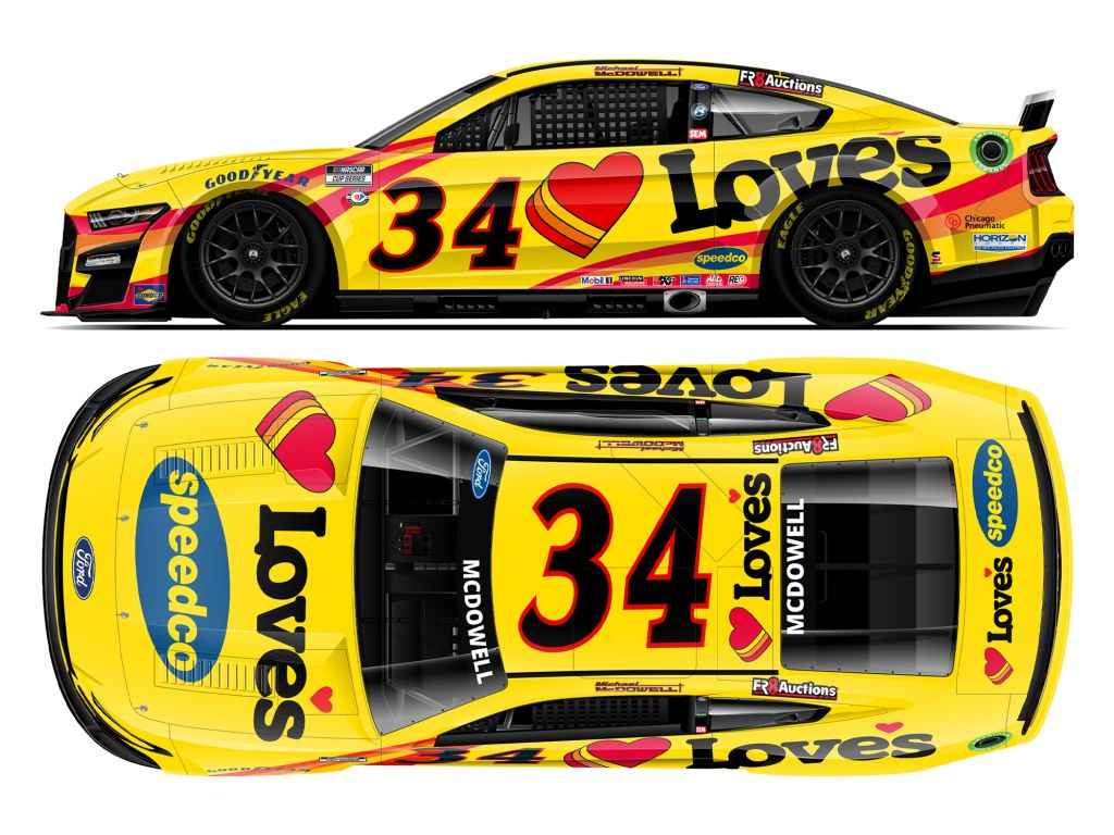 Michael McDowell 2023 Love's Travel Stops 1:24 Color Chrome Nascar