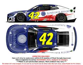 *CANCELLED* Noah Gragson 2023 Sunseeker Darlington Throwback 1:24 Nascar Diecast Noah Gragson, Nascar Diecast, 2023 Nascar Diecast, 1:24 Scale Diecast