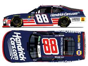 *Preorder* Rajah Caruth 2026 Hendrickcars.com Patriotic 1:24 Color Chrome Nascar Diecast - O'Reilly Auto Parts Series (DRIVER NAME), Nascar Diecast, 2026 Nascar Diecast, 1:24 Scale Diecast