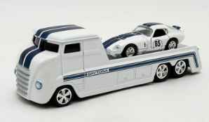 *Preorder* Shelby Daytona 1:64 Hauler and #65 Daytona Coupe White with Blue stripes  1:64, ACME Diecast,