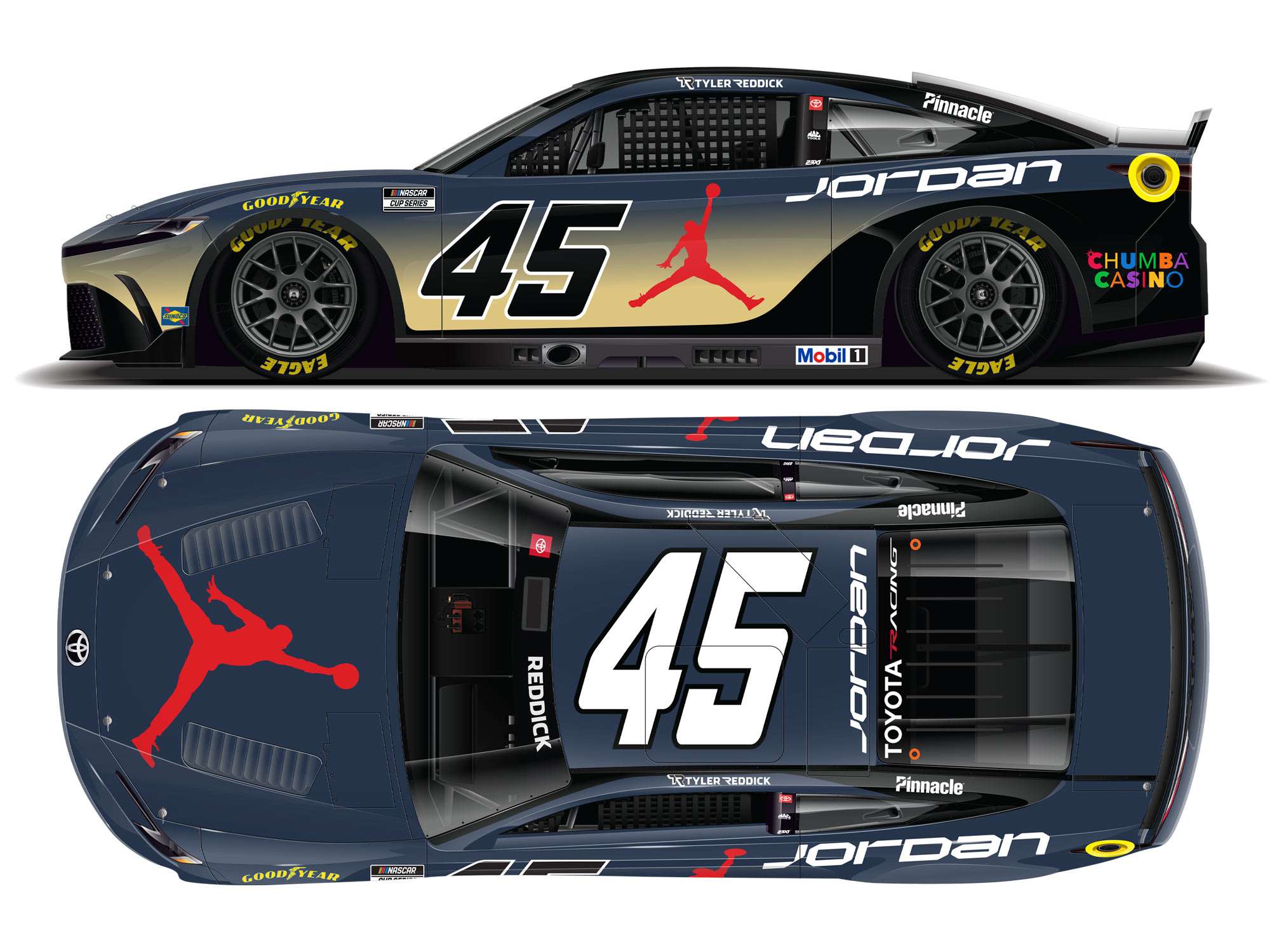 Tyler Reddick 2026 Jordan Brand Phoenix 1:24 Galaxy Color Nascar Diecast