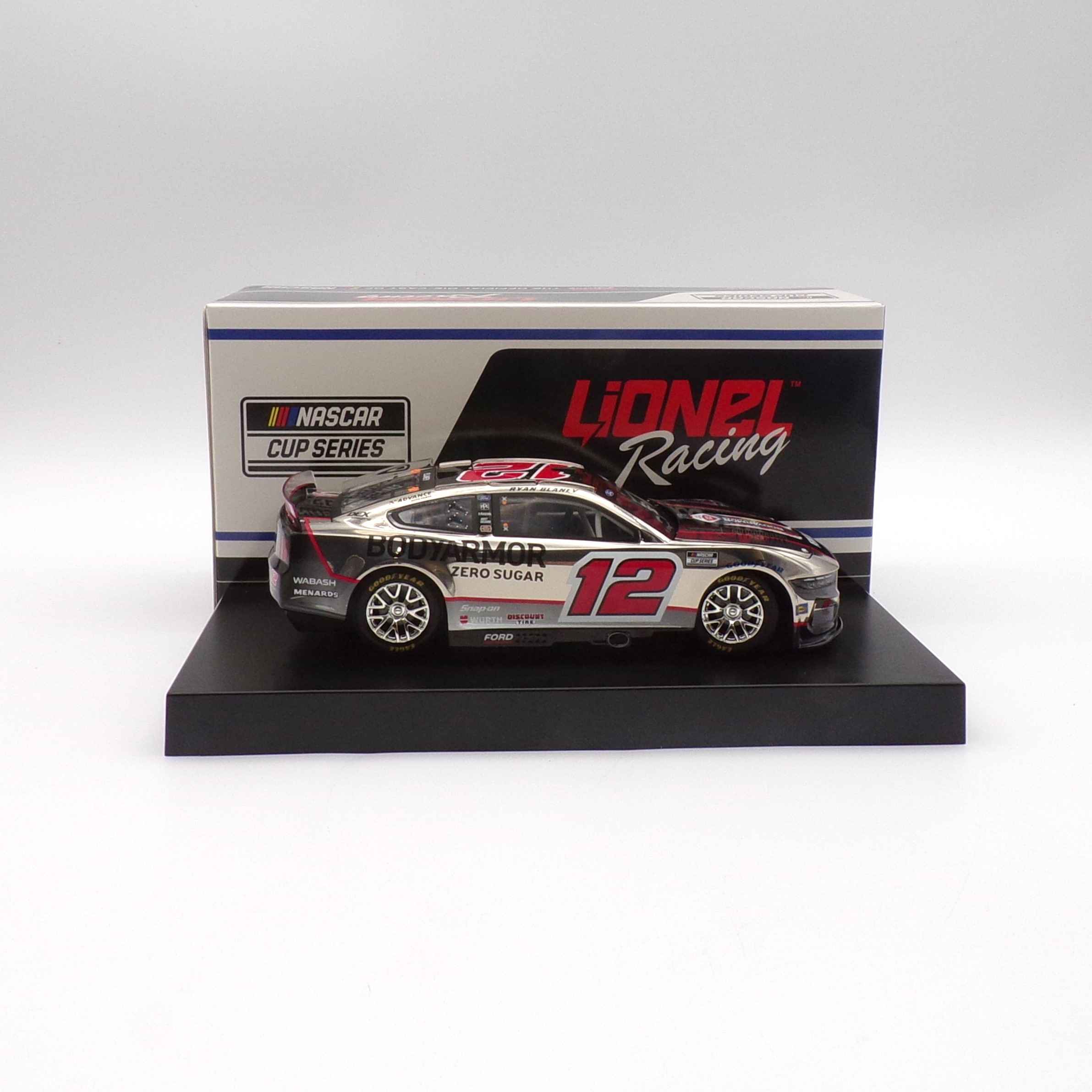 Voiture Miniature Lionel Racing Ryan Blaney 2025 - No.12 Ford Mustang - Échelle 1:64 - Pneus Roulants - 4