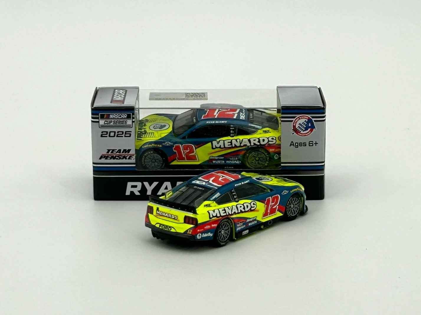 Coche A Escala 1/64 Ryan Blaney #12 NASCAR - Modelo Diecast De Colección Darlington Maytag Menards
