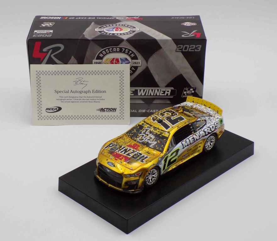 Ryan Blaney Autographed 2023 Pennzoil/Menards Talladega 10/1 Race