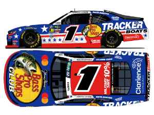 *Preorder* Carson Kvapil 2026 Bass Pro Shops/Tracker Boats Patriotic 1:24 Flash Coat Silver Nascar Diecast - O'Reilly Auto Parts Series Carson Kvapil, Nascar Diecast, 2026 Nascar Diecast, 1:24 Scale Diecast