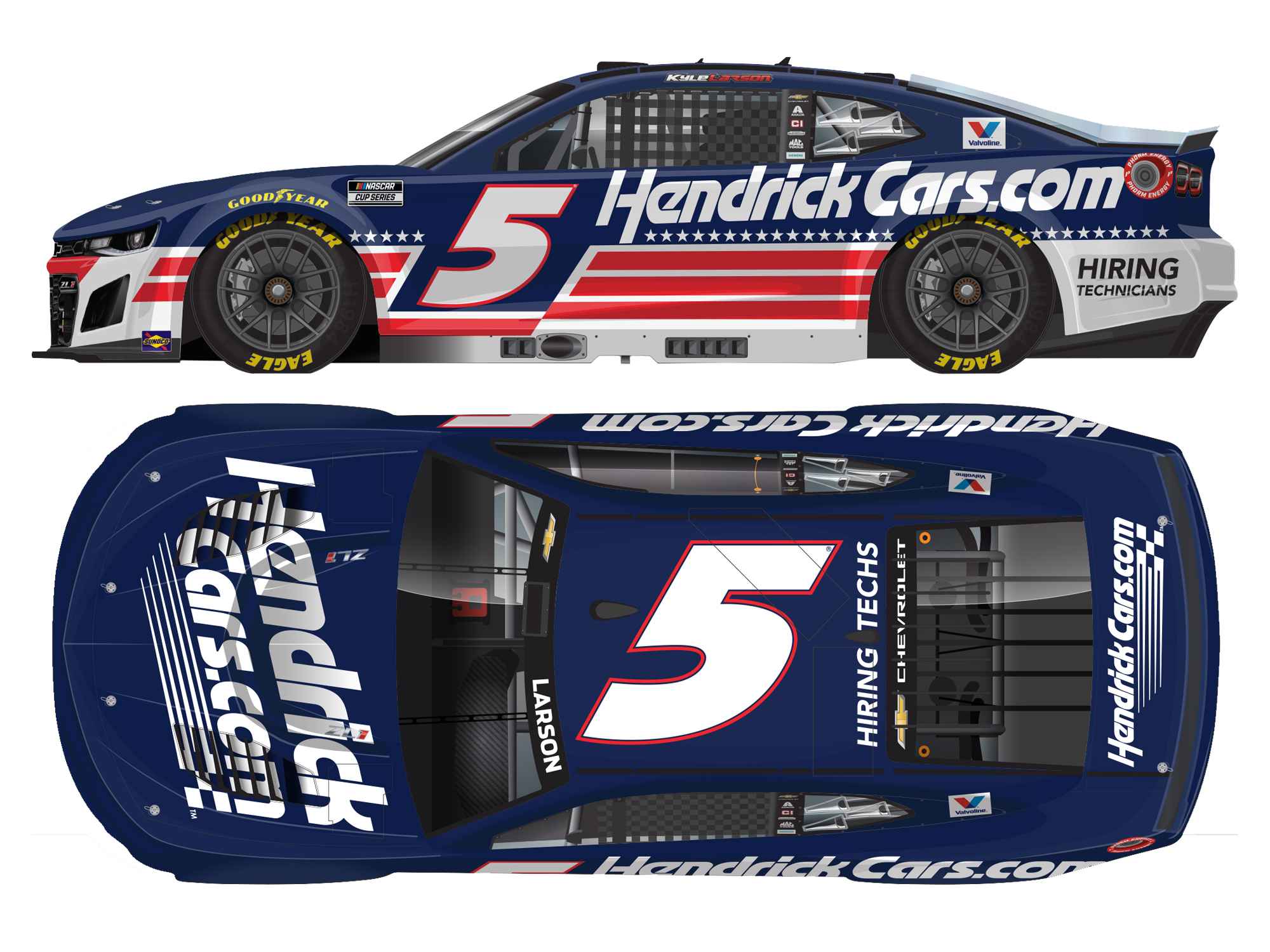 Kyle Larson 2026 Hendrickcars.com Patriotic 1:24 Galaxy Nascar Diecast