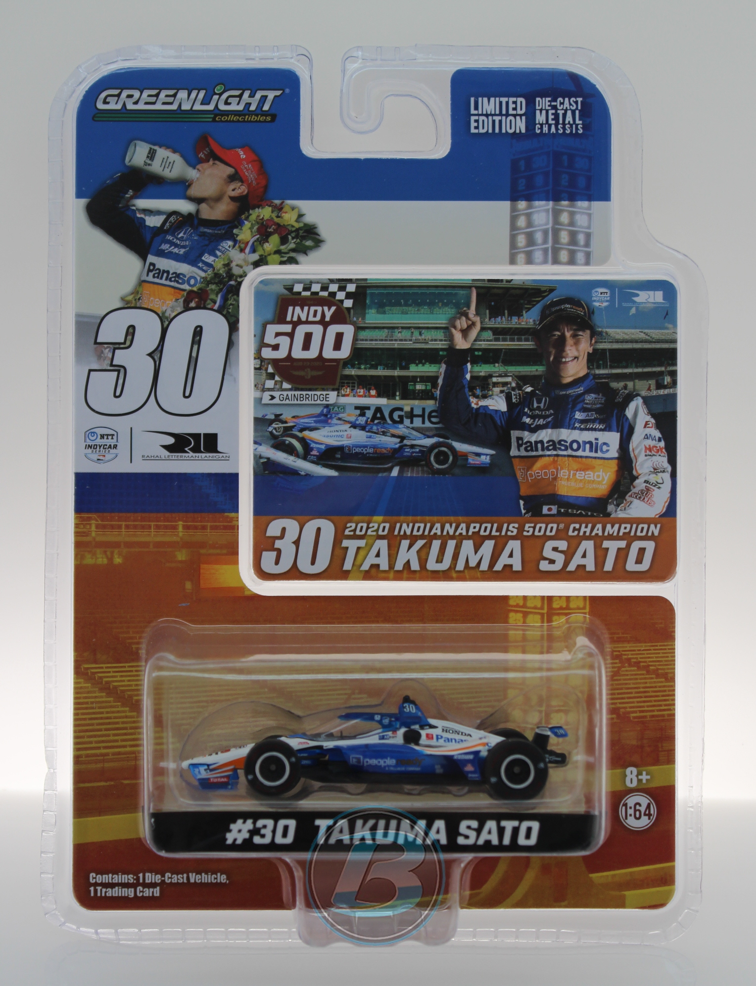 2020 Takuma Sato #30 PeopleReady Indy 500 Championship 1:64 Diecast 