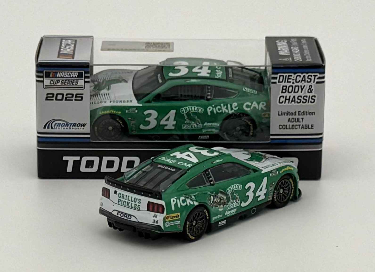 パッチワーク　ガーランド☆グリーン Todd Gilliland 2025 Grillo's Pickles 1:64 Nascar Diecast