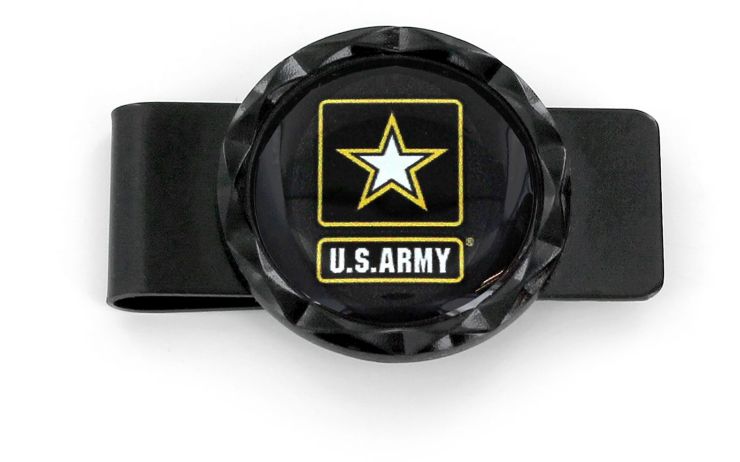 US ARMY BLACK DIAMOND CUT MONEY CLIP US Army, military, money clip