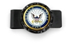 US NAVY BLACK DIAMOND CUT MONEY CLIP US Navy, military, money clip