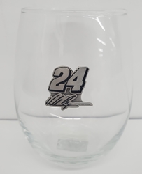 William Byron Pewter Name & Number Glass Tumbler William Byron Pewter Name & Number Glass Tumbler